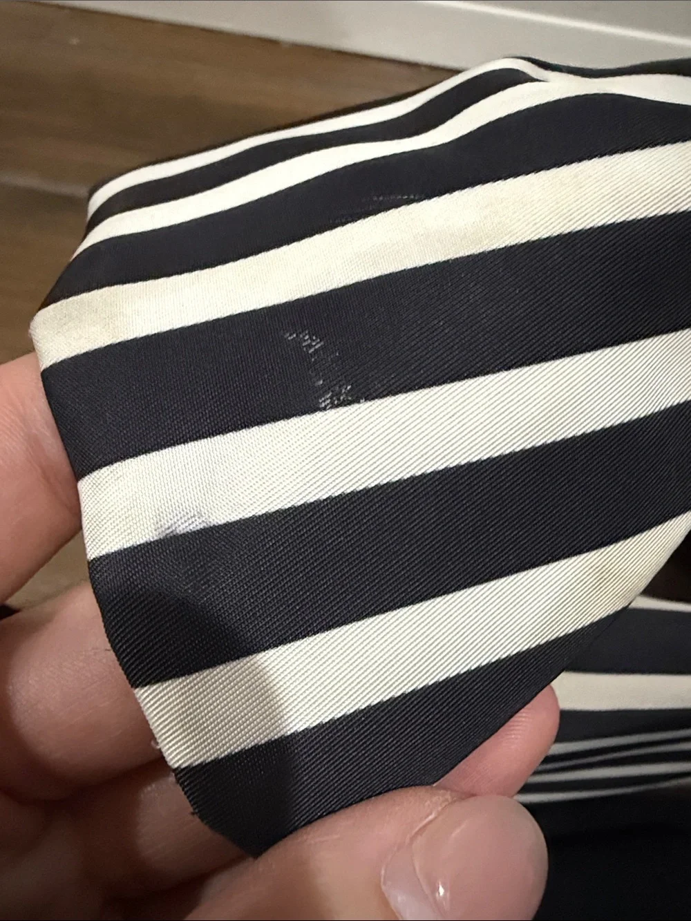 Kate Spade Black and White Striped Bow-Top Crossbody Shoulder Bag
